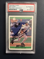 1992 DONRUSS THE ROOKIES #61 JEFF KENT ROOKIE CARD PSA DNA AUTOGRAPH HOF