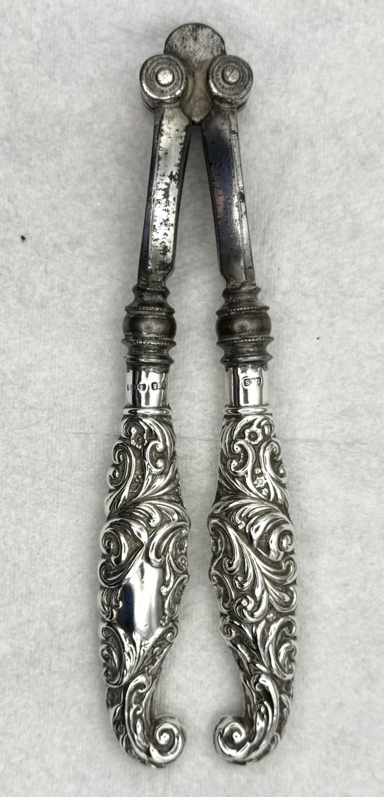 1907 - 1908 Levi & Salaman Nutcracker With Ornate STERLING SILVER Handles