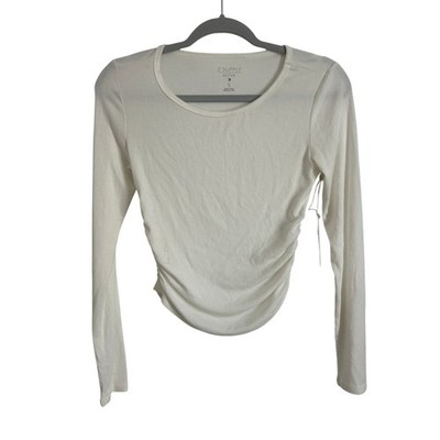 Z SUPPLY Active Ribbed Long Sleeve Top   White   Size Small   NWT