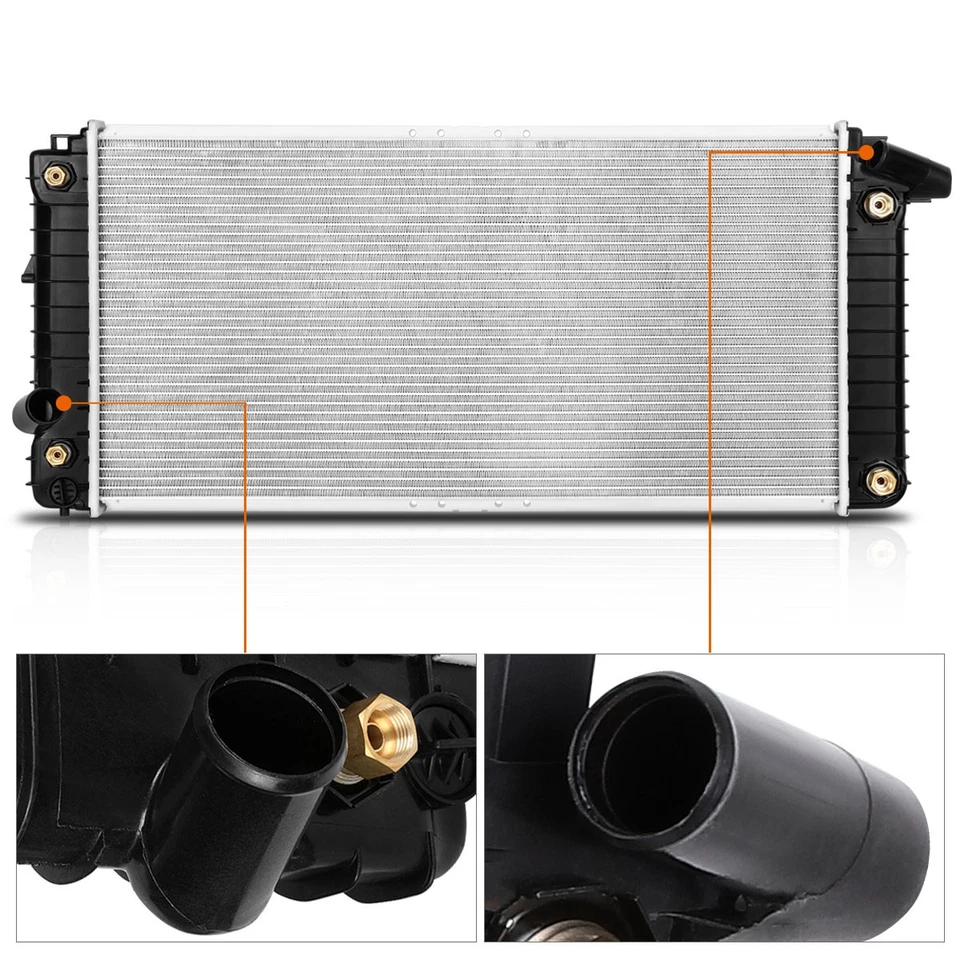 Radiador completo de aluminio estilo OE para 93-02 Cadillac Eldorado/Deville 4,6 DPI-1482 Foto 3 de 4