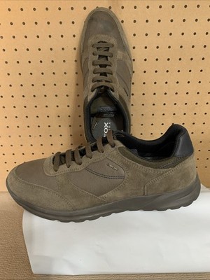 Men s US Size 10 Geox Respira Leather-Suede Sneaker Walking Casual Shoes Green