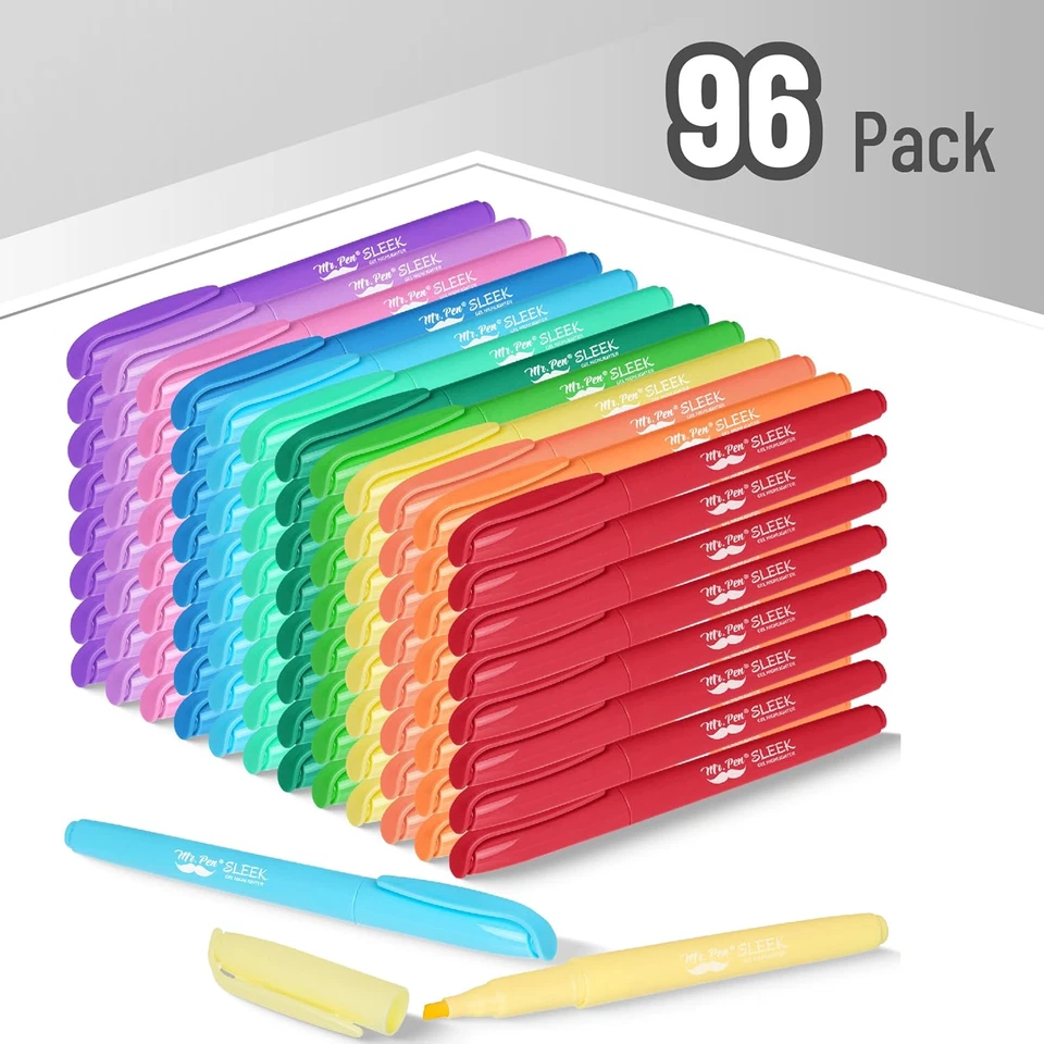 Resaltadores Pastel, Pack 96, Colores Surtidos, Juego de Resaltadores a Granel Foto 2 de 4