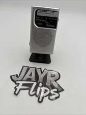 WORKS Vondior VX AM/FM two band Battery Operated Portable Radio - Silver Tested