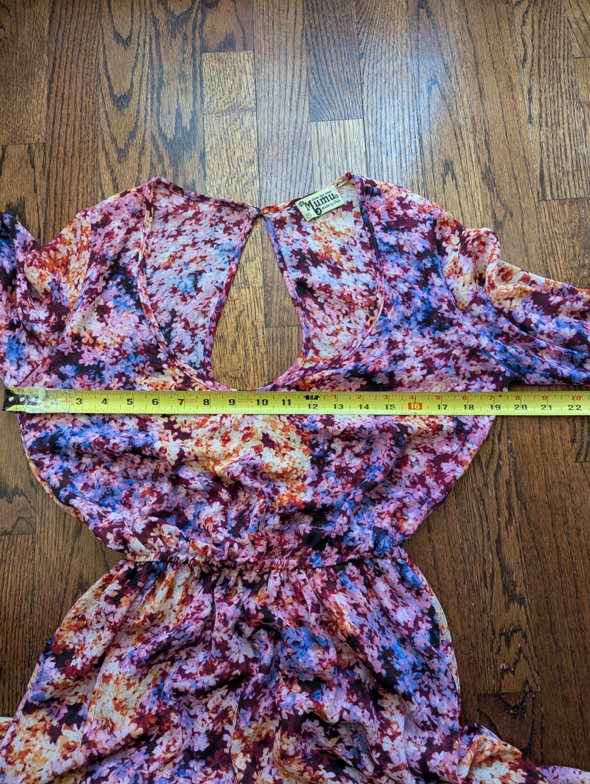 Show Me Your Mumu Size M 8-10 Purple Pink Blue Gold Floral Fairy Maxi Wrap Dress