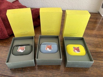 Maison Kitsune Native Union Air Pod Case Cover Fox Head 3 Pack Yellow Blue Grey