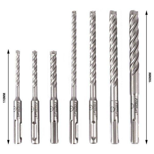 Fritzfurt 3161-2107 Hartmetall Hammerbohrer-Set 7Teilig 5 Mm, 6 Mm, 8 Mm, 10 Mm,-image