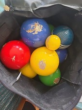 Vintage Sportcraft Bocce Ball Set With Canvas Carrying Case  Instructions