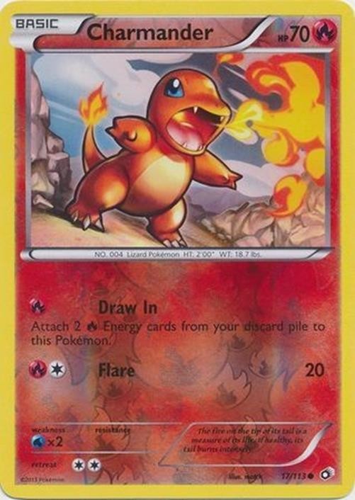 Charmander - 17/113 - Pokemon Legendary Treasures Black White Reverse Holo NM