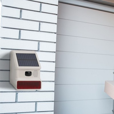 Solar Sirene Leuchte für BLITZ Strob kabellos 124,3*164,3*59 mm Außen