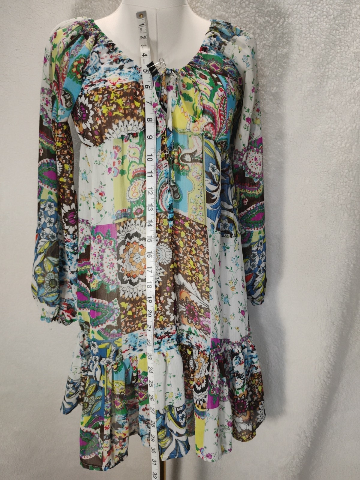 Elan Sheer Multi Colored/Pattern Long Sleeve Dres… - image 12