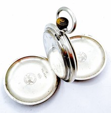 Orologio da Tasca Longines 50,5mm Argento 900 Gran Premi Doppio Cacciatore Funzionante