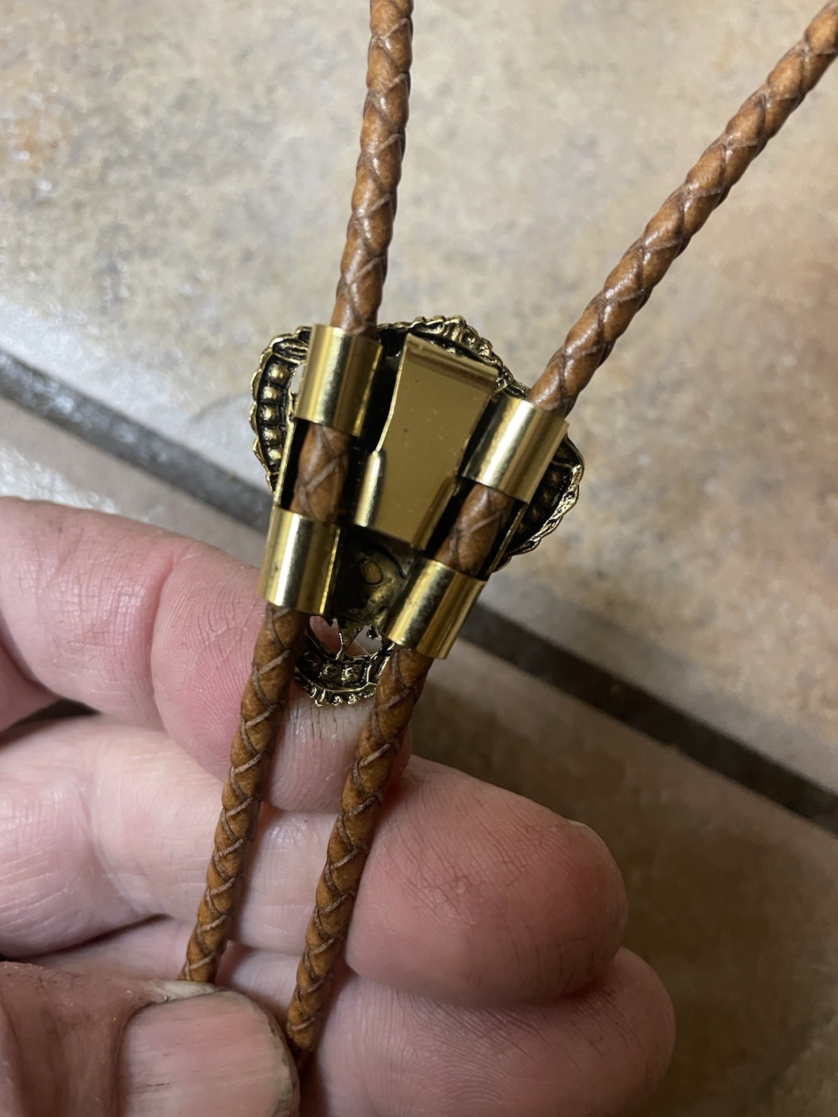 Bolo Tie With Nice Kingman Turquoise Stone Centerpiece