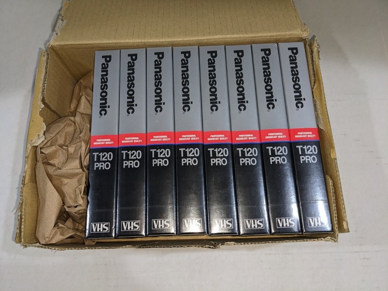 Lot of 8: NEW Panasonic NV-T120 VHS Blank Broadcast Quality Video Cassettes wBOX