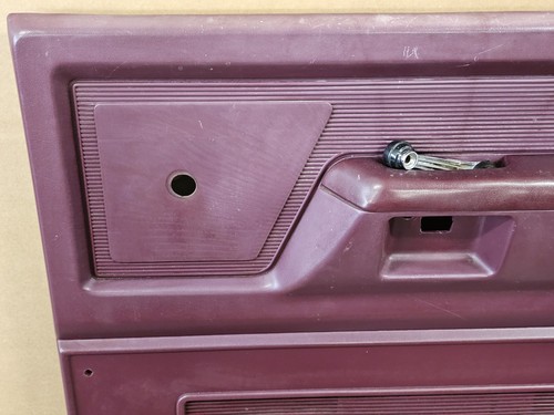 1987-1993 Dodge Ramcharger D100 D150 Front Door Panel Set Maroon w/crank Window - Picture 15 of 24
