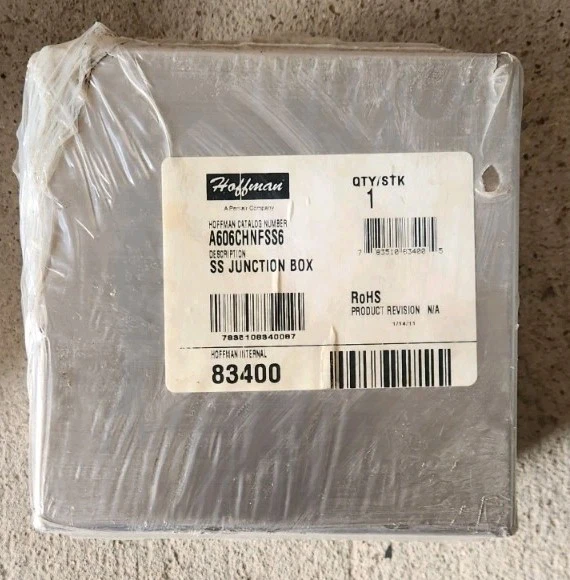 *(NUEVO) 316SS Nvent HOFFMAN A606CHNFSS6 6X6X4 316 Acero Inoxidable NEMA 4X A606 Foto 3 de 4