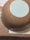 Large Pryex Bowl Brown With Stain Inside