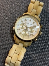 Michael Kors Ladies Gold Tone Women Watch MK-5217 Date,MOP Dial,Acrylic,Untested