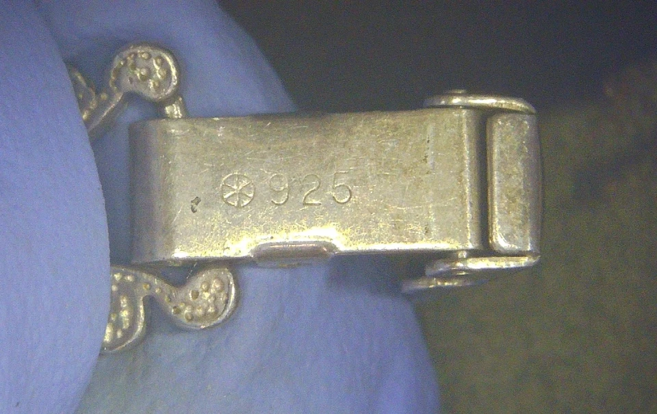 "Pulsera vintage de plata esterlina y oro 12k black hills tricolor 8"" 351C" Foto 4 de 4