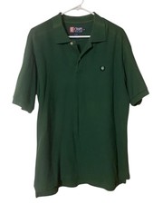 Chaps Ralph Lauren Men's Medium Green Polo Short Sleeve Shirt 100 Cotton Comfy