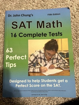 Dr. John Chung's SAT Math 16 Complete Tests Textbook - Lightly Used
