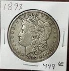 1893-P Morgan Silver Dollar $1 Looks VF/XF