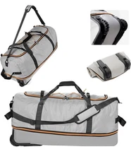 32" Soft-Sided Rolling Duffle Bag with 2 Wheels,Expandable from 110L to 140L