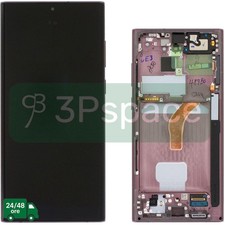 Display LCD Originale per Samsung S908 Service Pack con frame burgundy S22 Ultra
