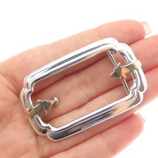 18K Gold 925 Sterling Silver Vintage Floral Belt Buckle