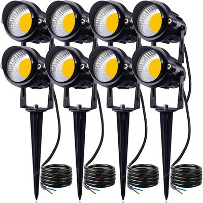 SUNVIE 12W LED Landscape Lights Low Voltage (AC/DC 12V) 8 Pack, Warm White 
