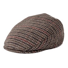 Men's Wool Tweed Newsboy Ivy Cap Gatsby Golf Flat Hat Houndstooth Coffee, 7 ...