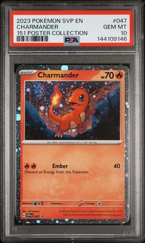 2023 POKEMON SVP EN-SV BLACK STAR PROMO 151 POSTER COLL #047 CHARMANDER PSA 10
