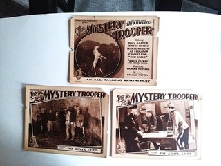 THE MYSTERY TROOPER.....1931 SERIAL.....5 LOBBY CARDS...1 TITLE CARD