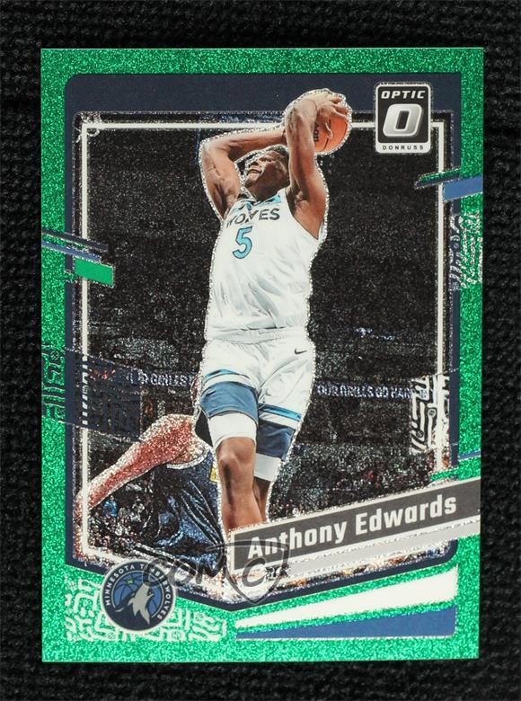 2023-24 Panini Donruss Optic Green Glitter Prizm 68/77 Anthony Edwards #59 0g4t