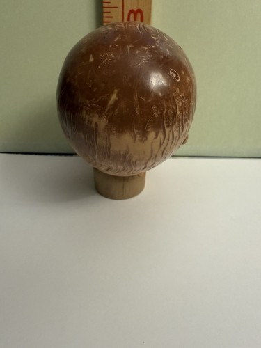 Vtg DOLL HEAD FROM MAGIC SKIN DOLL EYES INTACT-WOOD "PLUG" ABT 4" SALVAGE - Picture 4 of 10