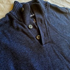 American Eagle Outfitters Athletic Fit Pullover Quarter Neck Button Sweater SZ:M