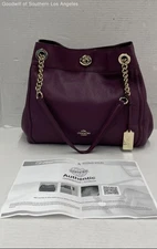 Coach Purple Leather Chain Purse