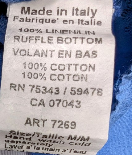Terzo Millennio Linen Top Sz M Cotton Eyelet Ruffle Lagenlook Cottagecore Italy - Picture 10 of 10