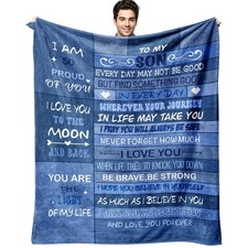 50x60 Inch To My Son Flannel Fleece Throw Blanket Birthday Gifts