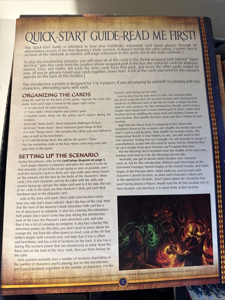 Pathfinder ACG: Juego base de máscara de la momia con 6 barajas adicionales Foto 4 de 4