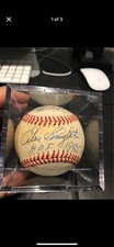 Enos Slaughter & Joe Morgan Signed Ball No Coa