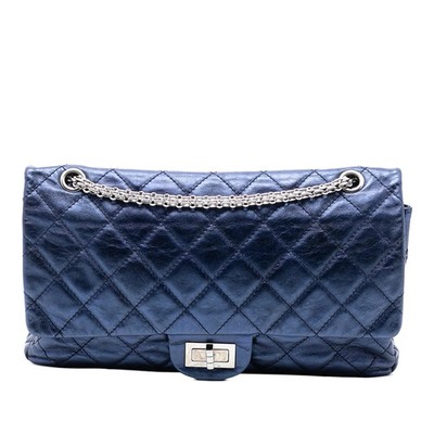 Chanel Metallic Gesteppt gealtert Kalbsleder Reissue 2.55 Doppelklappe 227
