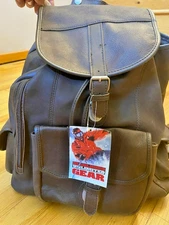 VTG Marlboro Unlimited Gear Brown Cowhide Leather Backpack, Rucksack Bag - NEW