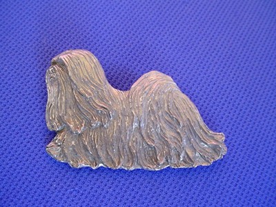 Lhasa Apso pin Trotting #25A Pewter non sporting dog jewelry by Cindy A. Conter