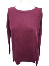 ANN TAYLOR LOFT Women's Sweater Purple Burgundy Medium Boat Neck