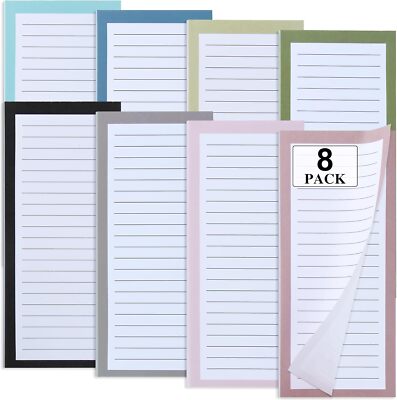 FLIPPED 8 Pack Magnetic Notepads for Refrigerator，Notepads 8 Pack, 8 Colors 