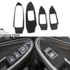 4Pcs Real Carbon Fiber Window Lift Switch Panel Cover For Chevrolet Malibu 16-25