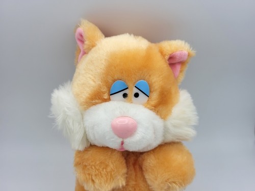 New Plush Animals Wetco Vintage Plush Cat Orange Tabby 9” Stuffed Animal Korea - Picture 2 of 7