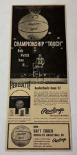 1960 Rawlings basketball ad ~ BOB PETTIT ~ St Louis Hawks