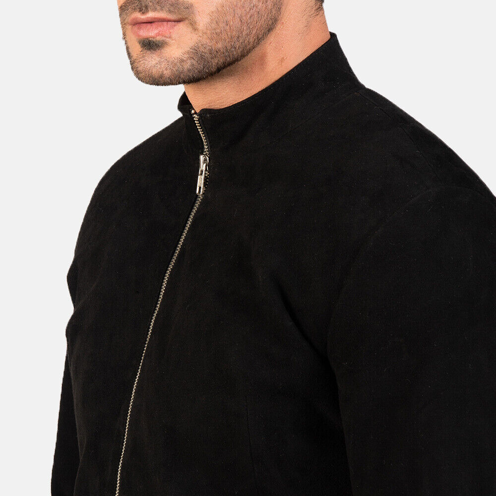 CELEBRITY New Men's Black Silver Zipper Jacket 100% Pure