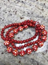 Venetian & Red Coral Trade Beaded Bracelets